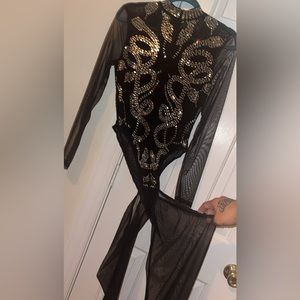 Banjul rhinestone bodysuit size large